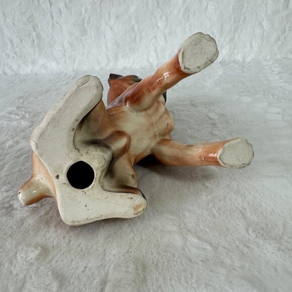 Vintage Boxer Dog Figure Ceramic Porcelain Sitting giving side eye glance - Picture 7 of 11